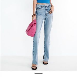 NWT Zara High Rise Slim Flare Full Length Split Jeans